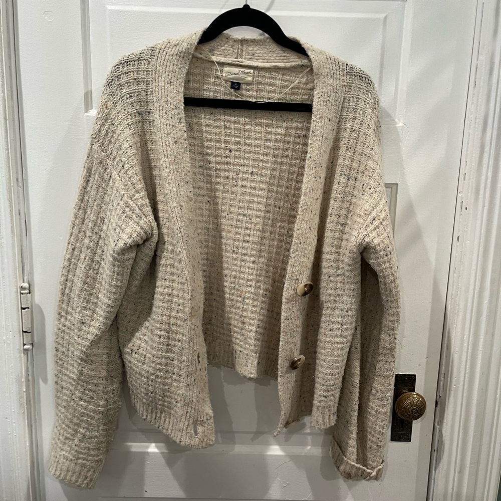 Universal Thread Beige Waffle Knit Cardigan